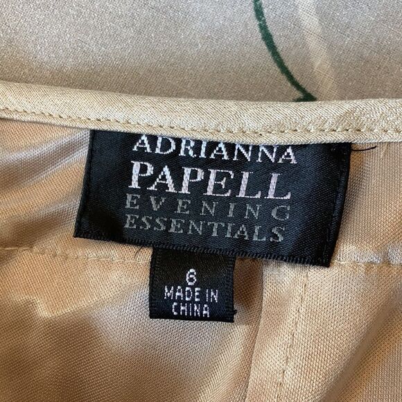 Adrianna Papell Evening Essentials tiered shiny midi skirt color champagne - Picture 4 of 5